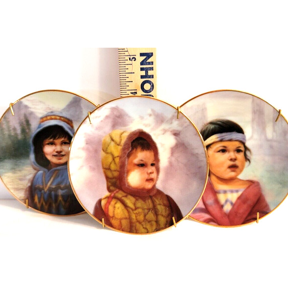 Native American Children's Portraits on 4 inch plates by Perillo by Artaffects - Picture 7 of 7